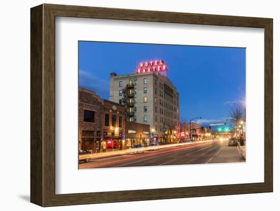 Main Street at Dusk in Bozeman, Montana, Usa-Chuck Haney-Framed Photographic Print