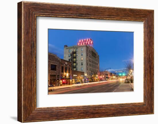 Main Street at Dusk in Bozeman, Montana, Usa-Chuck Haney-Framed Photographic Print