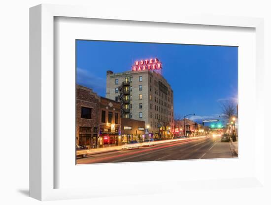 Main Street at Dusk in Bozeman, Montana, Usa-Chuck Haney-Framed Photographic Print