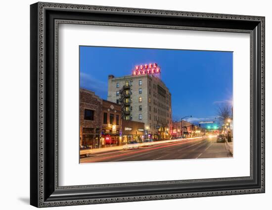 Main Street at Dusk in Bozeman, Montana, Usa-Chuck Haney-Framed Photographic Print