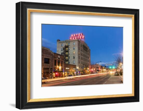 Main Street at Dusk in Bozeman, Montana, Usa-Chuck Haney-Framed Photographic Print