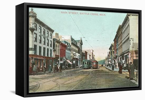 Main Street, Battle Creek, Michigan-null-Framed Stretched Canvas