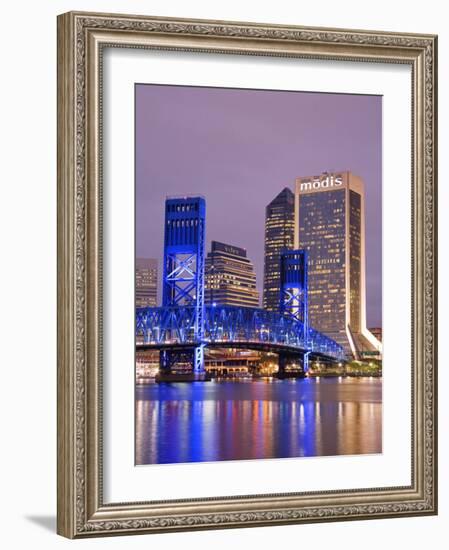 Main Street Bridge and Skyline, Jacksonville, Florida, United States of America, North America-Richard Cummins-Framed Photographic Print