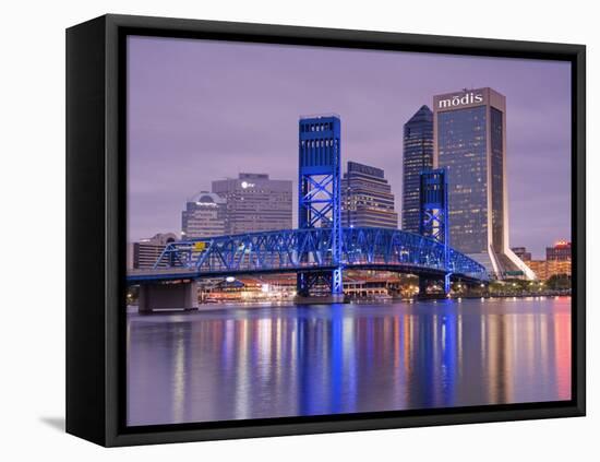 Main Street Bridge and Skyline, Jacksonville, Florida, United States of America, North America-Richard Cummins-Framed Premier Image Canvas