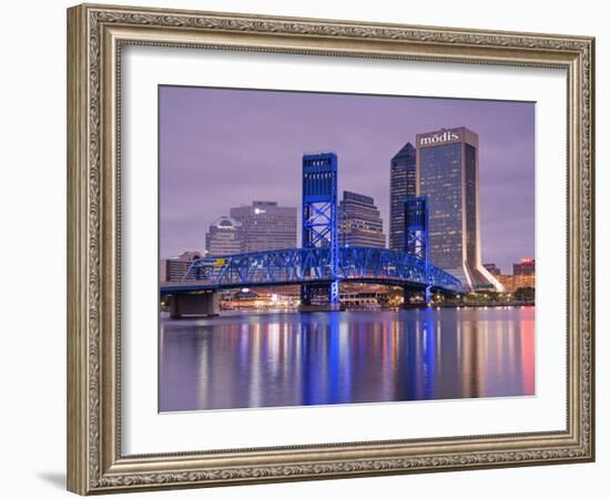 Main Street Bridge and Skyline, Jacksonville, Florida, United States of America, North America-Richard Cummins-Framed Photographic Print