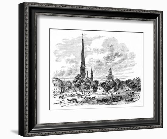 'Main Street, Buffalo, opposite the Churches', 1883-Unknown-Framed Giclee Print