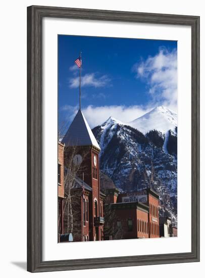 Main Street Buildings, Telluride, Colorado, USA-Walter Bibikow-Framed Photographic Print