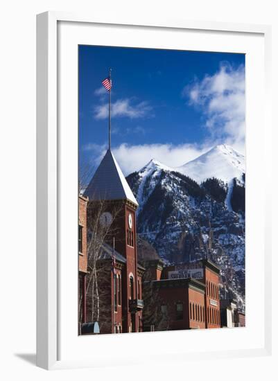 Main Street Buildings, Telluride, Colorado, USA-Walter Bibikow-Framed Photographic Print