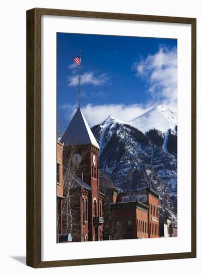 Main Street Buildings, Telluride, Colorado, USA-Walter Bibikow-Framed Photographic Print