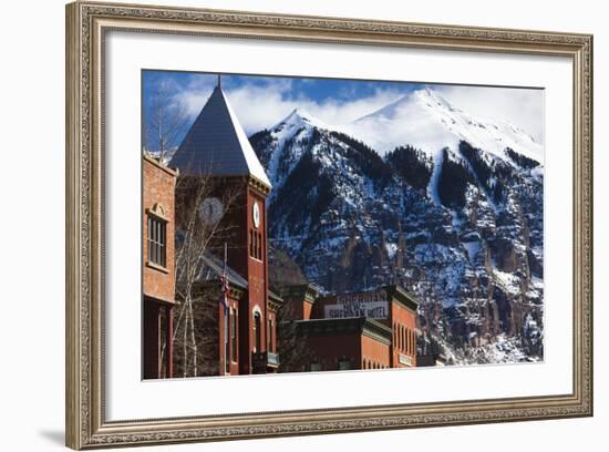 Main Street Buildings, Telluride, Colorado, USA-Walter Bibikow-Framed Photographic Print