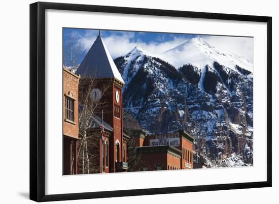 Main Street Buildings, Telluride, Colorado, USA-Walter Bibikow-Framed Photographic Print