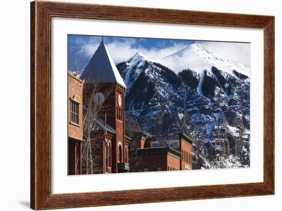 Main Street Buildings, Telluride, Colorado, USA-Walter Bibikow-Framed Photographic Print