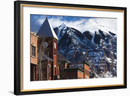 Main Street Buildings, Telluride, Colorado, USA-Walter Bibikow-Framed Photographic Print