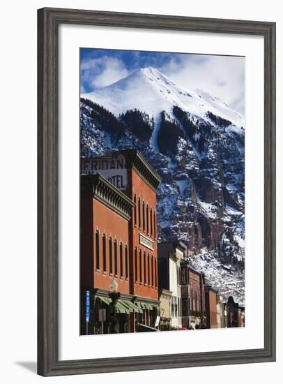 Main Street Buildings, Telluride, Colorado, USA-Walter Bibikow-Framed Photographic Print