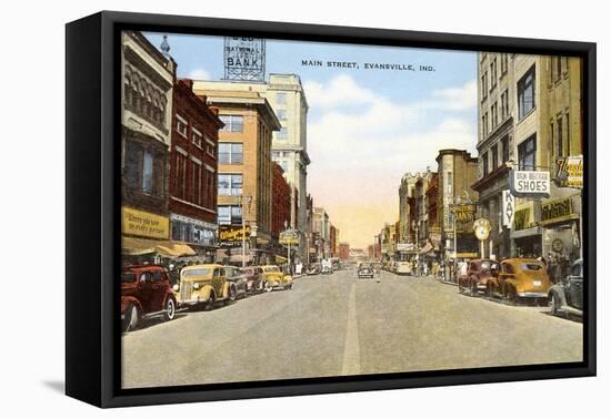 Main Street, Evansville, Indiana-null-Framed Stretched Canvas