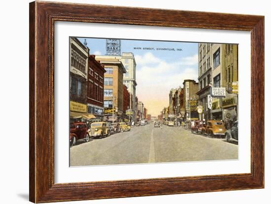 Main Street, Evansville, Indiana-null-Framed Art Print