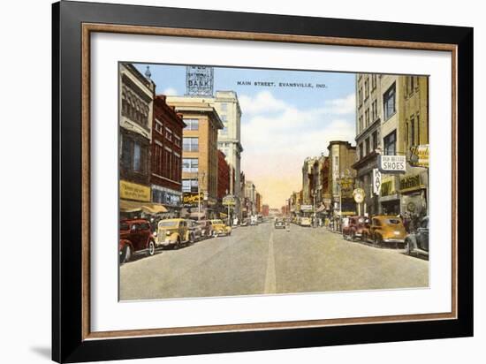 Main Street, Evansville, Indiana-null-Framed Art Print