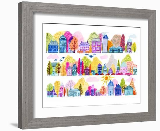 Main Street In Bloom-Kerstin Stock-Framed Art Print