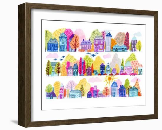 Main Street In Bloom-Kerstin Stock-Framed Art Print