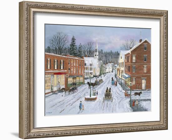 Main Street in Winter-Bob Fair-Framed Giclee Print