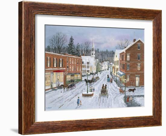 Main Street in Winter-Bob Fair-Framed Giclee Print