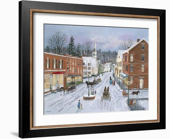 Main Street in Winter-Bob Fair-Framed Giclee Print