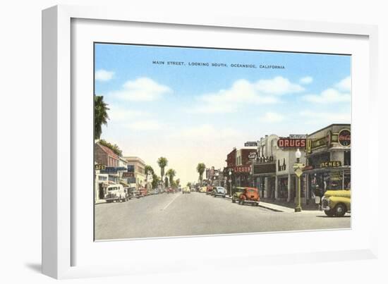 Main Street, Oceanside, California-null-Framed Art Print