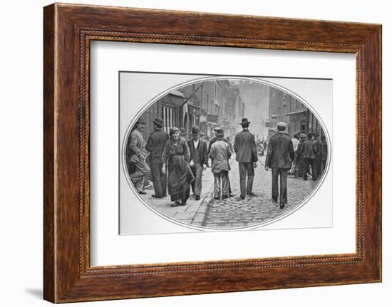 Main street of the Italian community, Clerkenwell, London, c1900 (1901)-Unknown-Framed Photographic Print