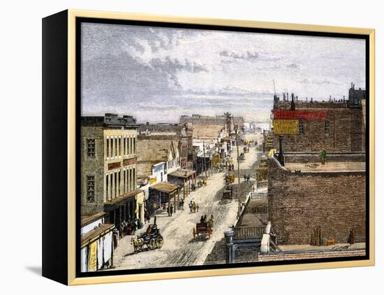 Main Street of Virginia City, a Mining Boomtown in Nevada, 1870s-null-Framed Premier Image Canvas