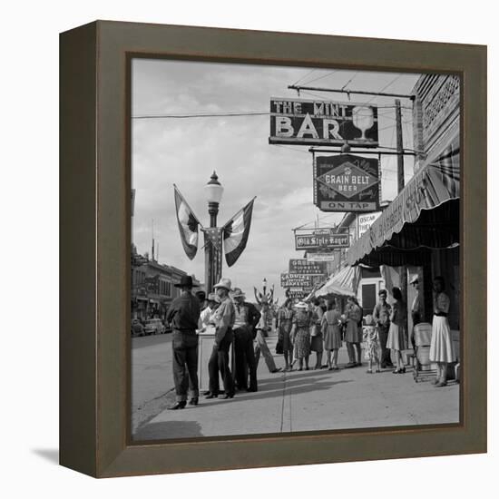 Main street, Sheridan, Wyoming, 1941 (b/w photo)-Marion Post Wolcott-Framed Premier Image Canvas