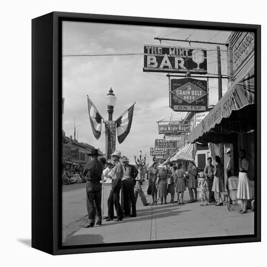 Main street, Sheridan, Wyoming, 1941 (b/w photo)-Marion Post Wolcott-Framed Premier Image Canvas