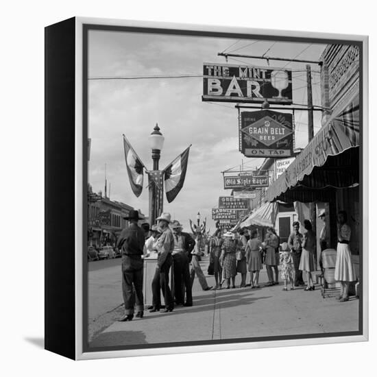 Main street, Sheridan, Wyoming, 1941 (b/w photo)-Marion Post Wolcott-Framed Premier Image Canvas