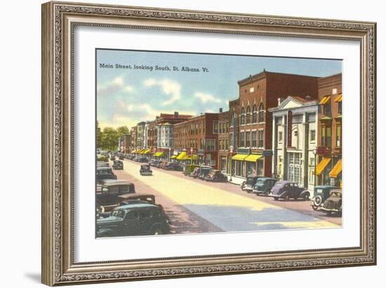 Main Street, St. Albans, Vermont-null-Framed Art Print