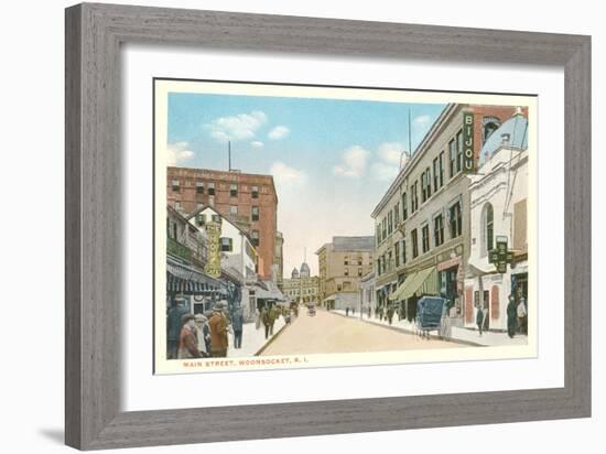 Main Street, Woonsocket, Rhode Island-null-Framed Art Print