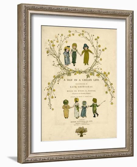 Main Title Page Design, a Day in a Child's Life-Kate Greenaway-Framed Art Print