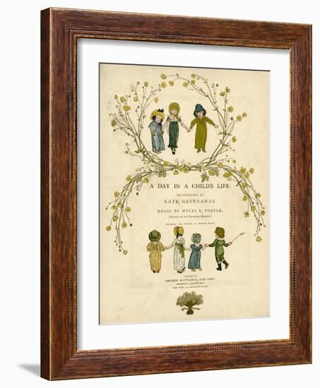 Main Title Page Design, a Day in a Child's Life-Kate Greenaway-Framed Art Print