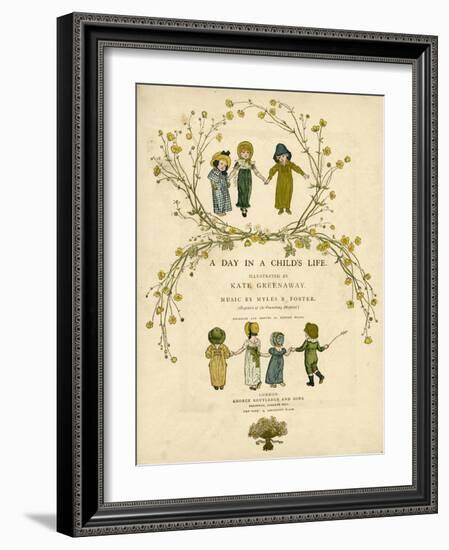 Main Title Page Design, a Day in a Child's Life-Kate Greenaway-Framed Art Print