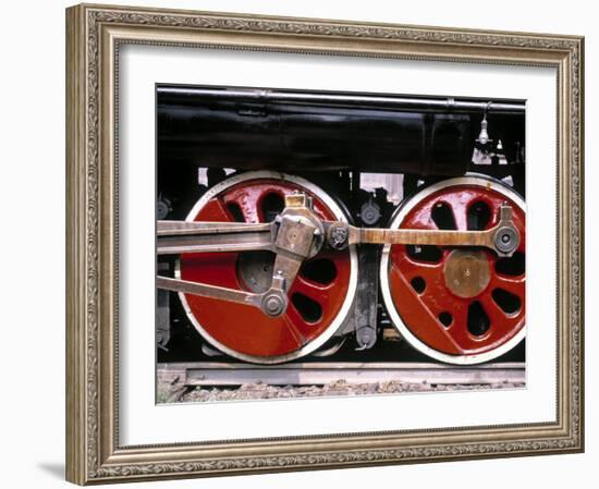 Main Wheels of Steam Locomotive, Tangshan, China-James Montgomery Flagg-Framed Photographic Print