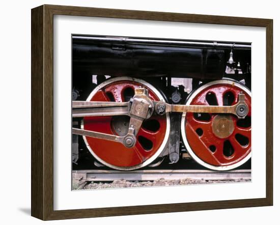 Main Wheels of Steam Locomotive, Tangshan, China-James Montgomery Flagg-Framed Photographic Print