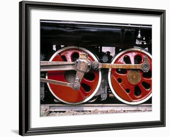 Main Wheels of Steam Locomotive, Tangshan, China-James Montgomery Flagg-Framed Photographic Print