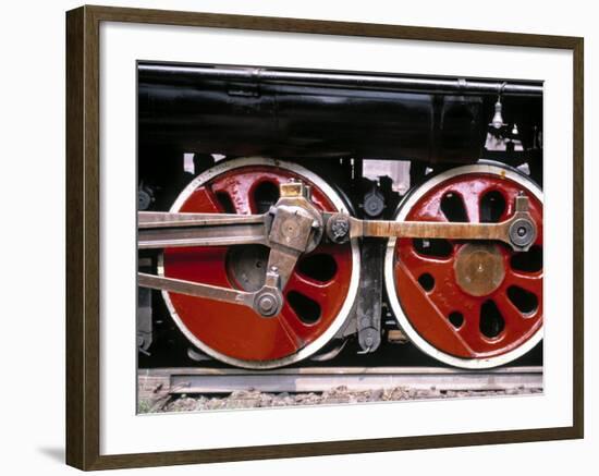 Main Wheels of Steam Locomotive, Tangshan, China-James Montgomery Flagg-Framed Photographic Print