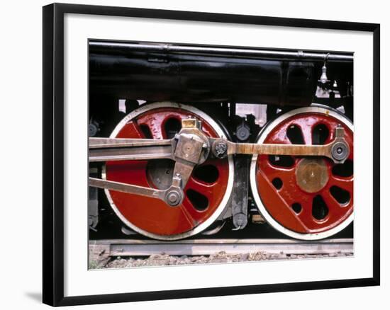 Main Wheels of Steam Locomotive, Tangshan, China-James Montgomery Flagg-Framed Photographic Print