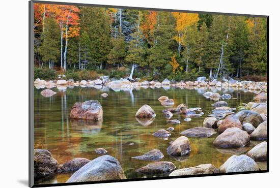 Maine, Acadia National Park, Fall Reflections at Jordon Pond-Joanne Wells-Mounted Photographic Print