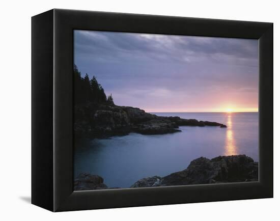 Maine, Acadia National Park, Sunrise over the Atlantic Ocean-Christopher Talbot Frank-Framed Premier Image Canvas