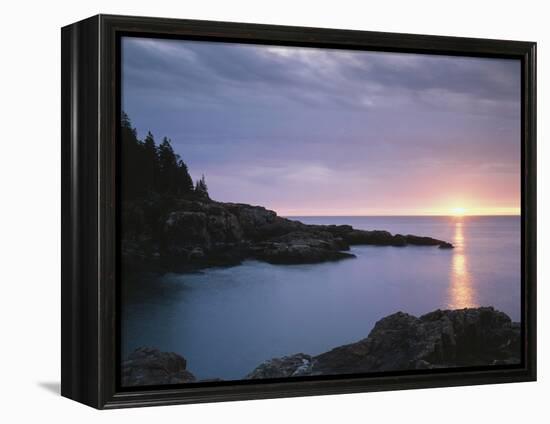 Maine, Acadia National Park, Sunrise over the Atlantic Ocean-Christopher Talbot Frank-Framed Premier Image Canvas