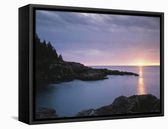 Maine, Acadia National Park, Sunrise over the Atlantic Ocean-Christopher Talbot Frank-Framed Premier Image Canvas