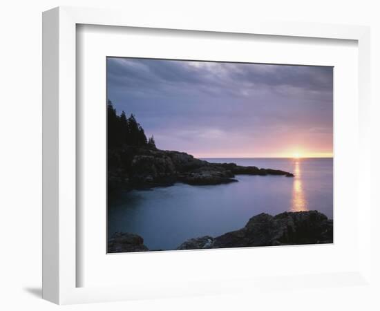 Maine, Acadia National Park, Sunrise over the Atlantic Ocean-Christopher Talbot Frank-Framed Photographic Print