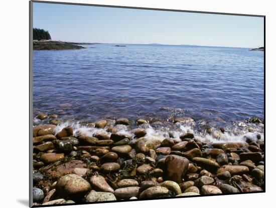 Maine, Acadia National Park, Wonderland Trail, Sea Waves Hitting Rocky Beach-null-Mounted Photographic Print