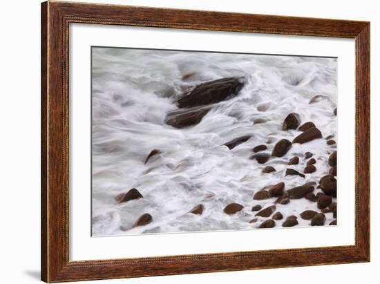 Maine, Acadia NP, Ocean Waves Breaking on Rocks Along Ocean Drive-Joanne Wells-Framed Photographic Print