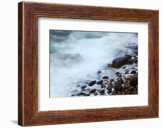 Maine, Acadia NP, Ocean Waves Breaking on Rocks Along Ocean Drive-Joanne Wells-Framed Photographic Print